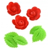 Kwiaty waflowe róże czerwone do dekoracji tortu 9 el